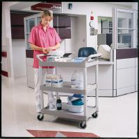 3424-88 Utility Cart with Brushed Aluminum Uprights
