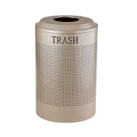 DRR24T Round 26 Gallon perforated cold rolled steel recycling unit with plastic liner for trash 