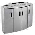 3486012 4-Stream Paper/Bottles/Trash/Cans - Silver Metallic (SM), Non-Locking, Plastic Rigid Liner (PL) View: 3486012 4-Stream Paper/Bottles/Trash/Cans - Silver Metallic (SM), Non-Locking, Plastic Rigid Liner (PL)