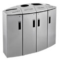 3486013 4-Stream Paper/Bottles/Trash/Cans - Silver Metallic (SM), Locking, Plastic Rigid Liner (PL) View: 3486013 4-Stream Paper/Bottles/Trash/Cans - Silver Metallic (SM), Locking, Plastic Rigid Liner (PL)