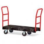 View: 4466-86 Standard Platform Truck, 6" dia x 2" wide (15.2 cm x 5.1 cm) rubber casters, two crossbar handles