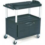 View: 9T29 Audio Visual Cart, 3 Shelves w/ Cabinet