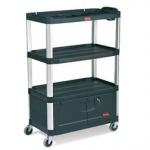 View: 9T35 Audio-Visual Cart, 4 Shelves w/ Cabinet