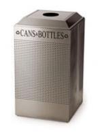View: DCR24C Square 29 Gallon perforated cold rolled steel recycling unit with plastic liner for cans 
