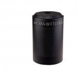View: DRR24C Round 26 Gallon perforated cold rolled steel recycling unit with plastic liner for cans 