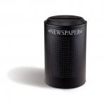 View: DRR24P Round 26 Gallon perforated cold rolled steel recycling unit with plastic liner for paper 