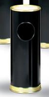 View: 1100 - Sand Top Ash/Trash Urn Black w/ Brass