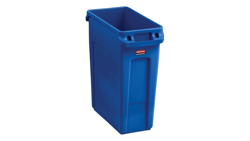 16 Gallon Plastic Gray 1971258 Rubbermaid Commercial Vented Slim Jim Trash Can Waste Receptacle