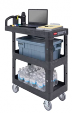2203280 BRUTE 3-SHELF HEAVY-DUTY ERGO UTILITY CART IN USE