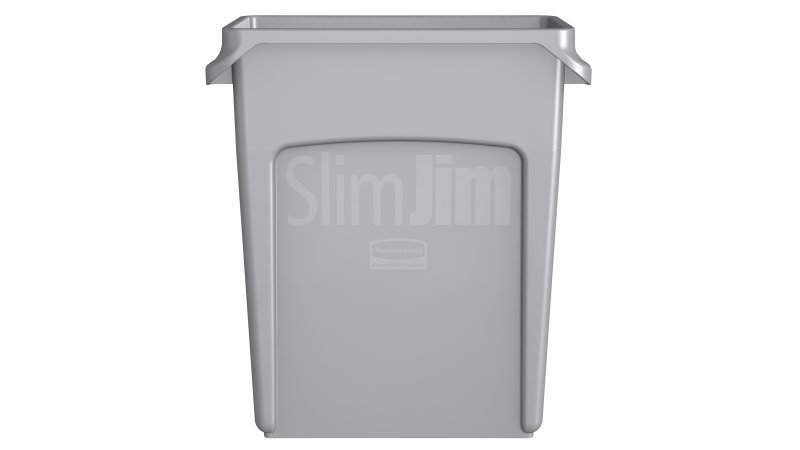 16 Gallon Vented Slim Jim Waste Container w/ Handle