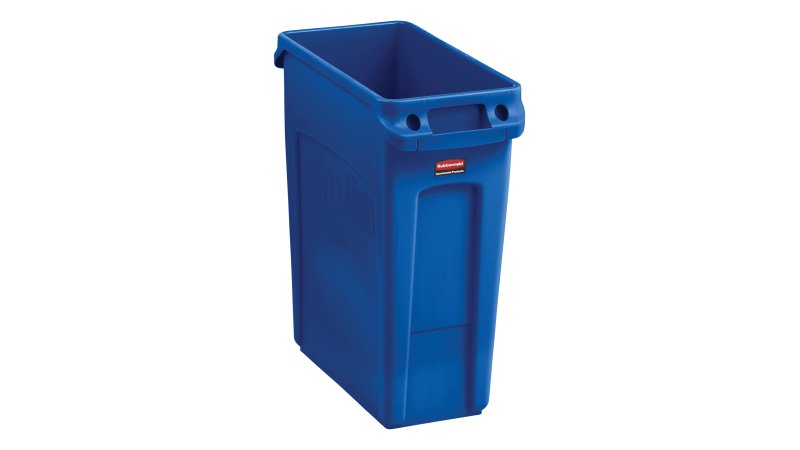 Space Saving Slim Profile Trash Can, 23 Gallon Waste Container with Swing  Lid