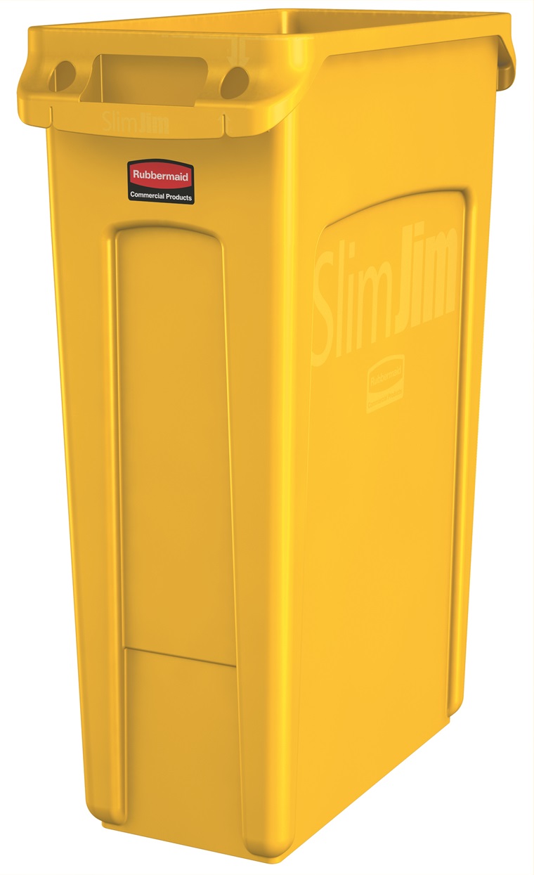 Rubbermaid FG354060BLA Rectangle Slim Jim 23 Gallon Trash Can, 22