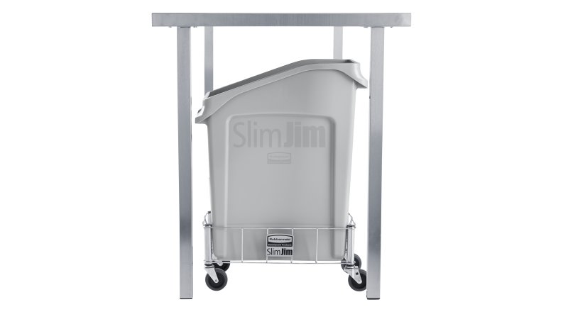 Rubbermaid 1883557 Slim Jim Resin White Front Step-On Rectangular Trash Can  - 52 Qt. / 13 Gallon