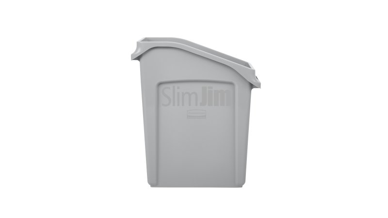 Rubbermaid 1901993 Slim Jim Stainless Steel Black Accent End Step-On  Rectangular Trash Can with Single Rigid Plastic Liner - 52 Qt. / 13 Gallon