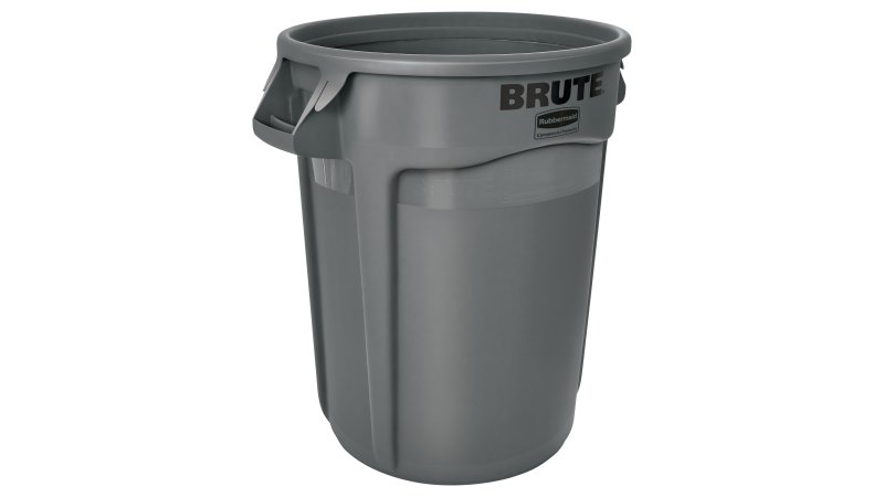 Rubbermaid Commercial Brute 32-Gallon Trash Can - Heavy-Duty White LLDPE Container Without Lid For Commercial Use