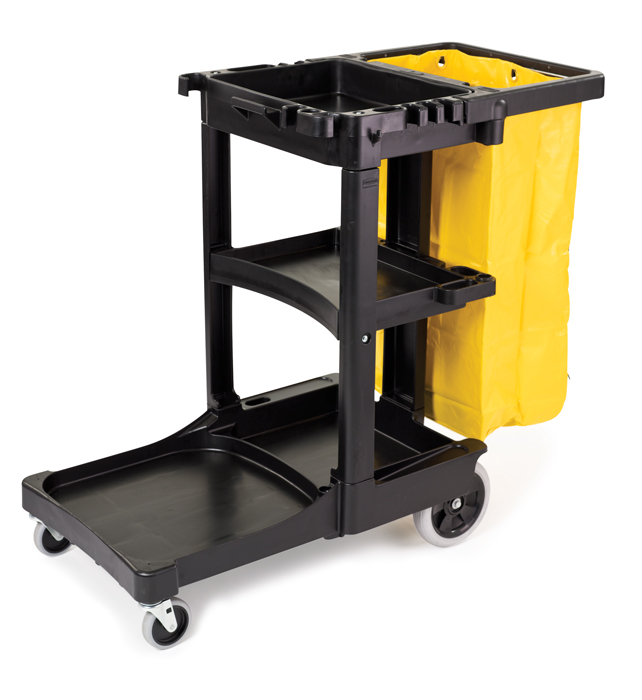 Housekeeping and Janitorial Cart with Rolling Wheels