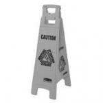 View: 1867510 Executive Multi-Lingual Caution Sign, 4-Sided, Gray Pack of 6