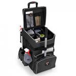 Rubbermaid 9T19 Full Size Housekeeping Cart with Doors, Vinyl Bag, Bumpers,  Vacuum Holder, Under Deck Shelf and Hood