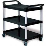 View: Rubbermaid 3424-88 Utility Cart with Brushed Aluminum Uprights