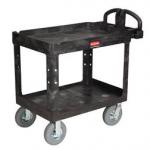 View: Rubbermaid 4520-10 HD 2-Shelf Utility Cart with Pneumatic Casters 