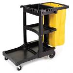 View: Rubbermaid 6173-88 Janitor Cart w/Zippered Yellow Vinyl Bag