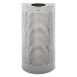 View: SH12EPLSM HALF ROUND OPEN TOP 12 GAL PERFORATED STARDUST SILVER METALLIC